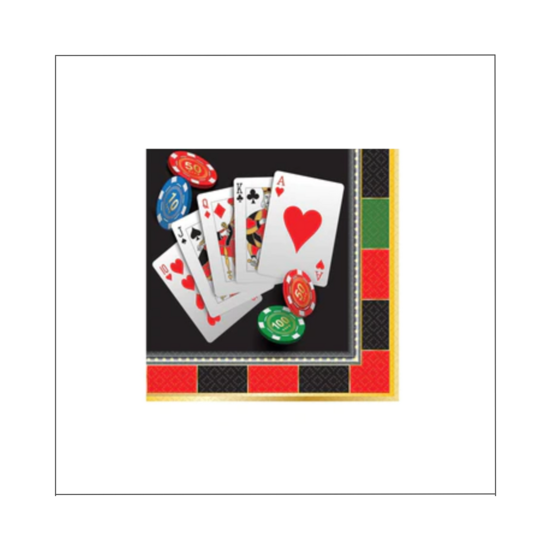 Roll the Dice Casino Beverage Napkins 16ct