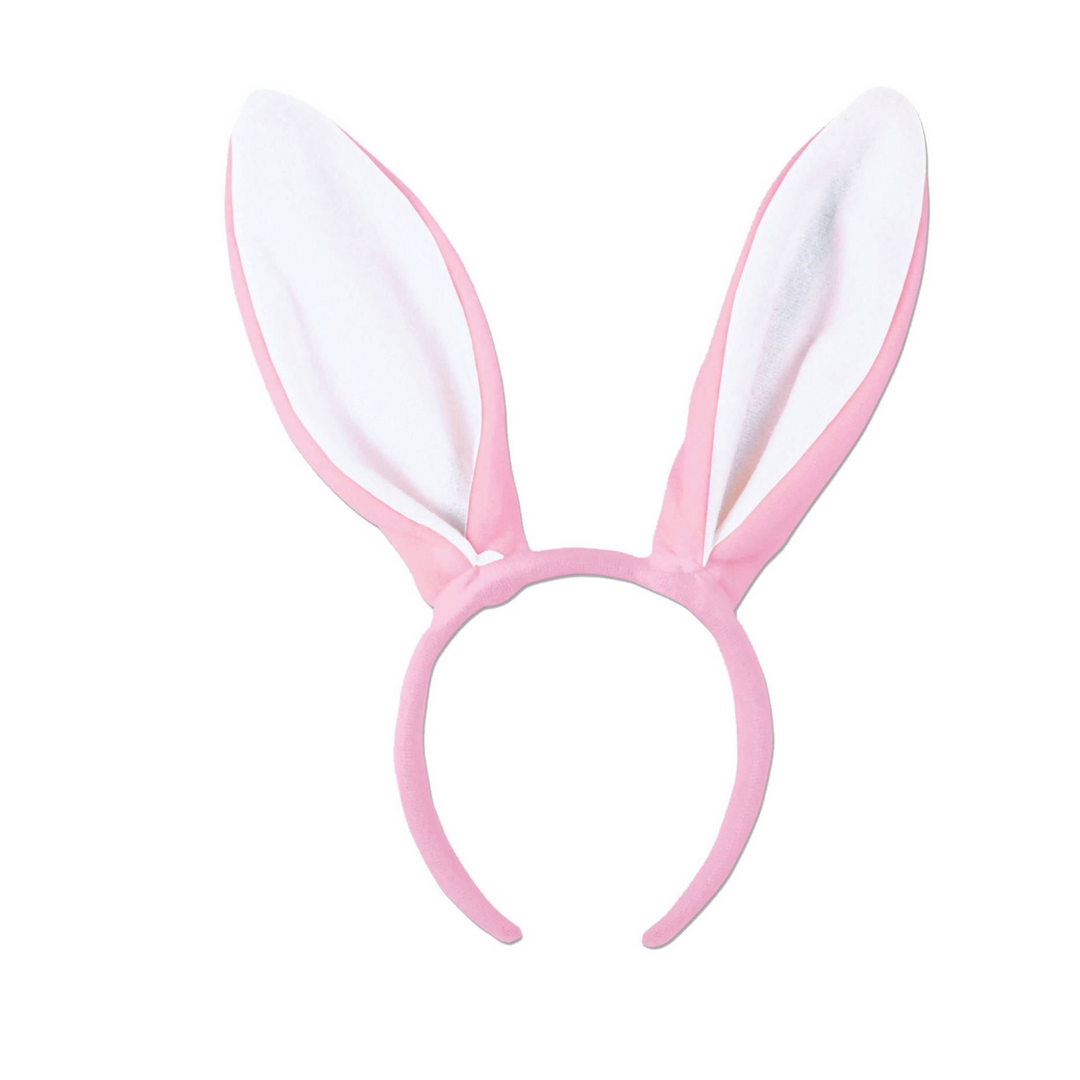 Pink and White Bunny Ears Headband