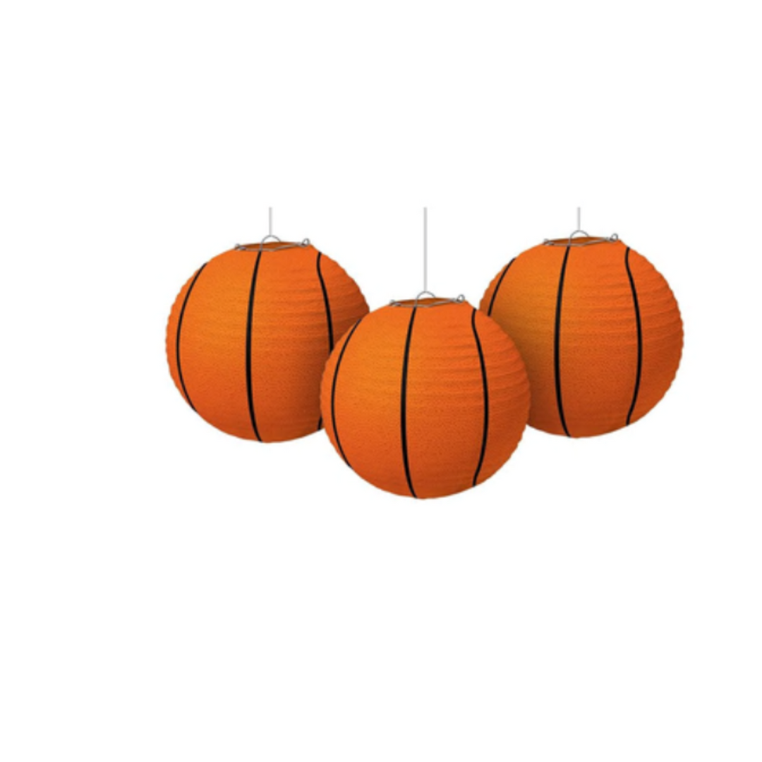 Basketball Paper Lanterns 3 CT