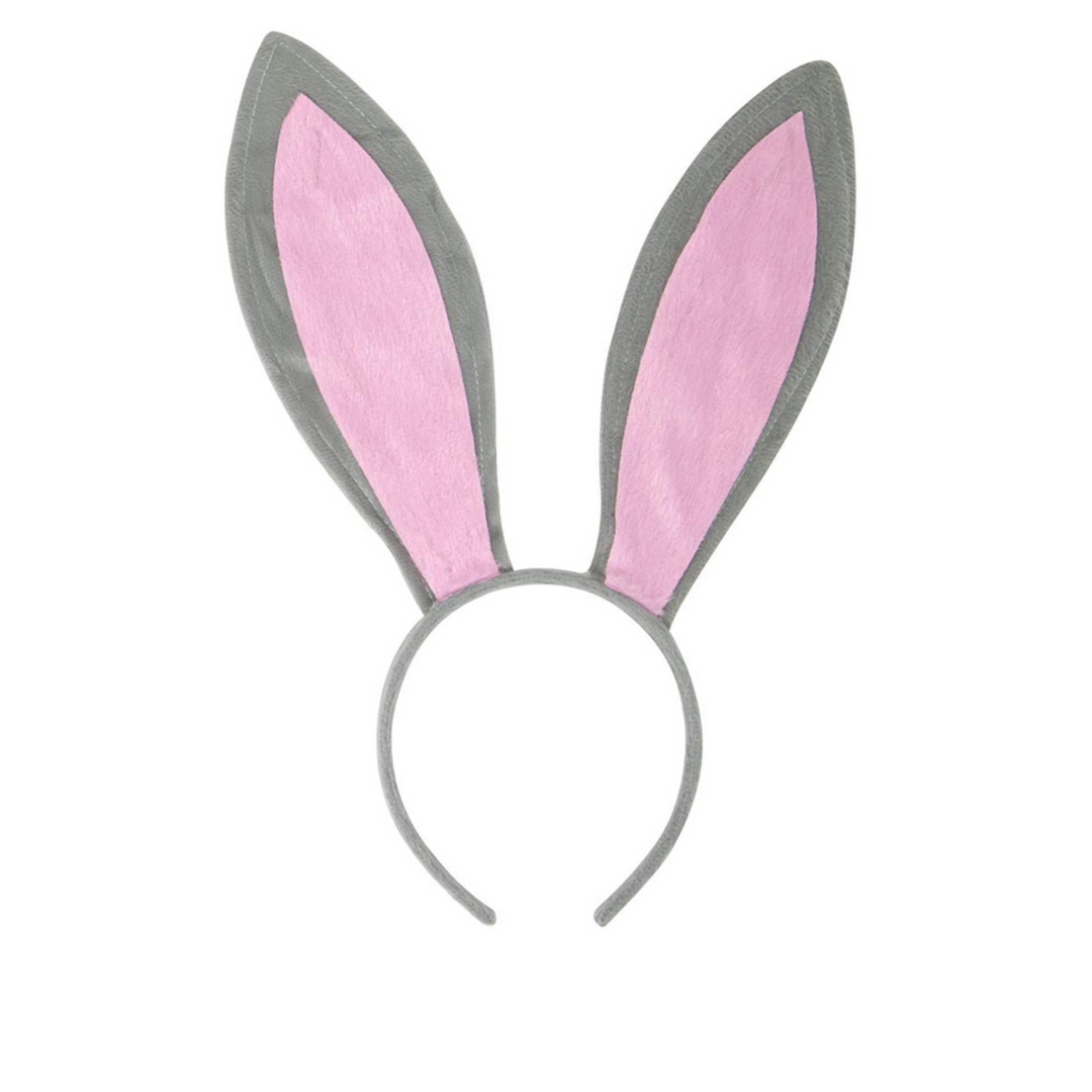 Gray and White Bunny Ears Headband