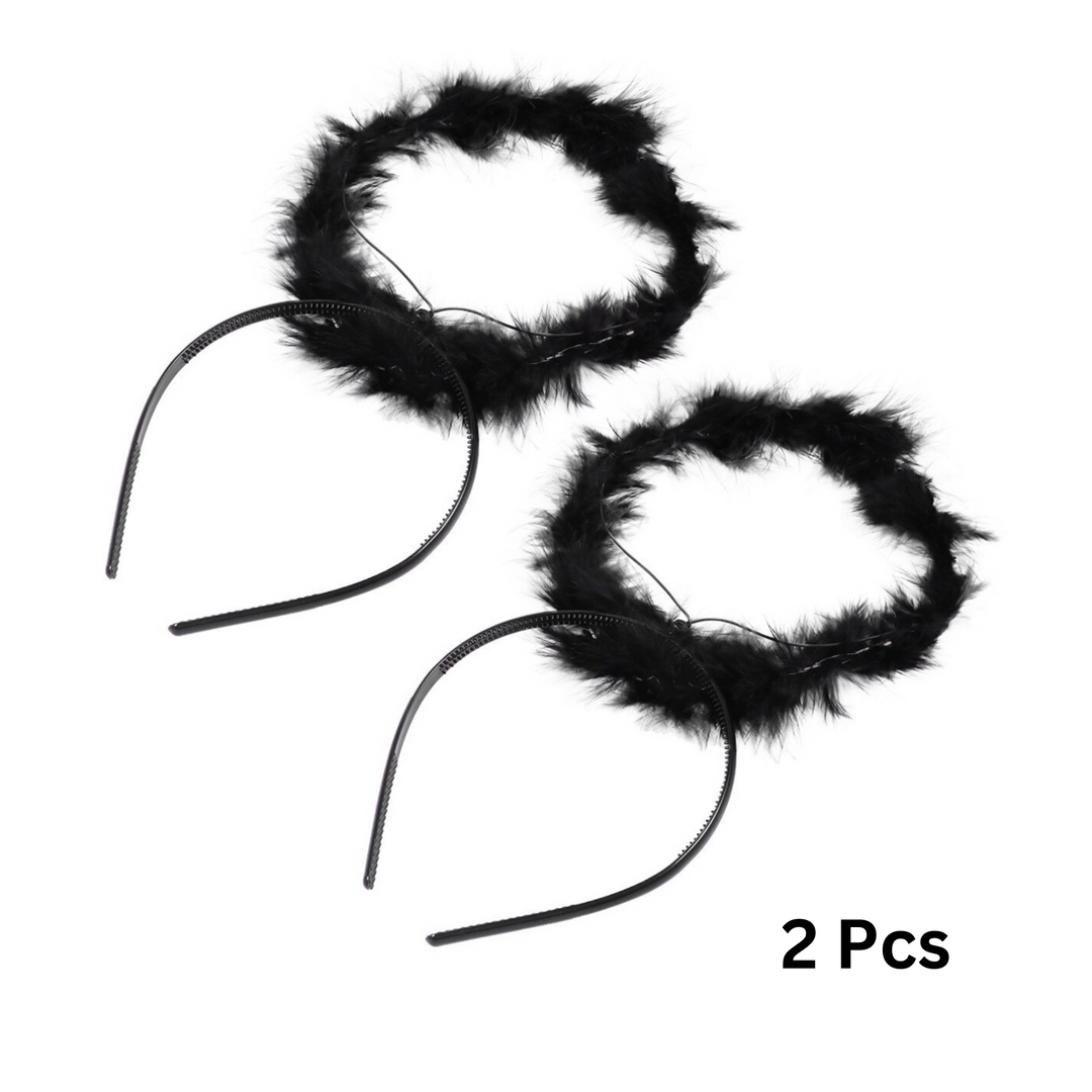 Two Black Angel Halo Headband