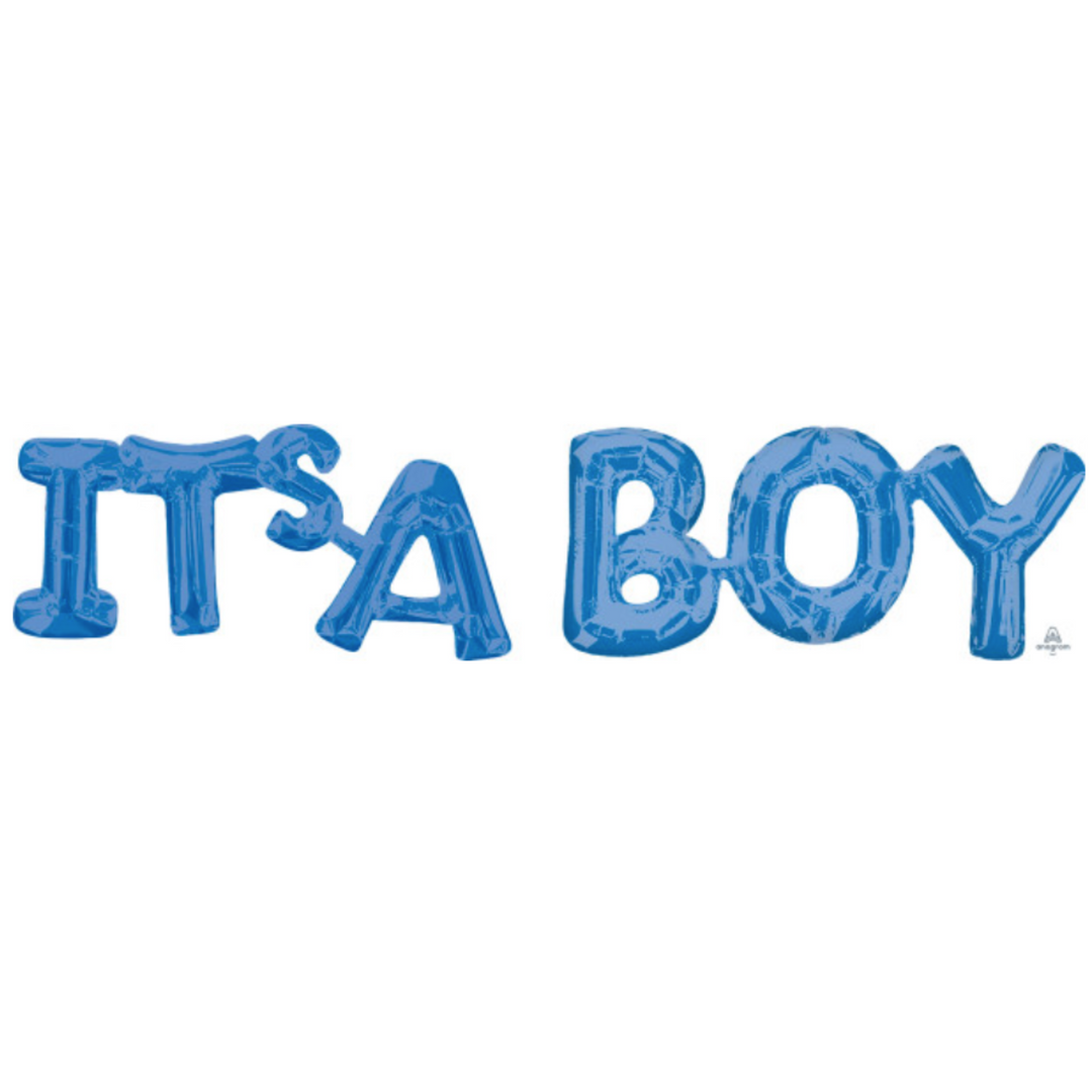 Blue, It's a Boy Gender Reveal Air Filled Foil Balloon