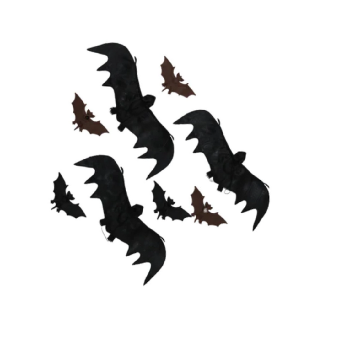 Halloween Party Favor Black Plastic Small Bats 24ct