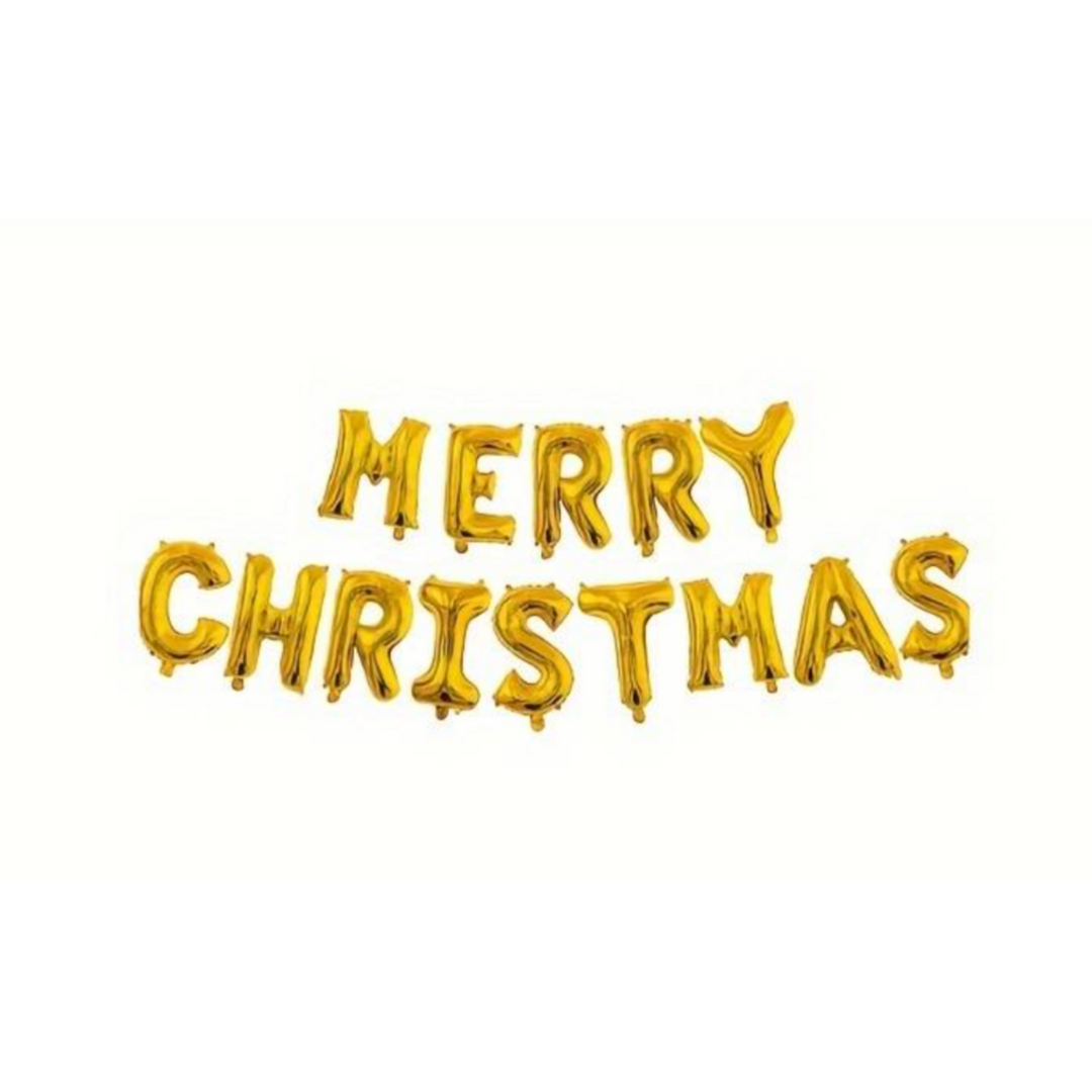 Gold Merry Christmas Foil Christmas Balloons