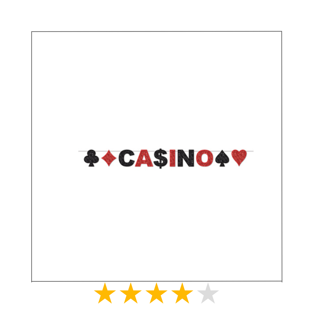 Black and Red Glittered Casino Banner