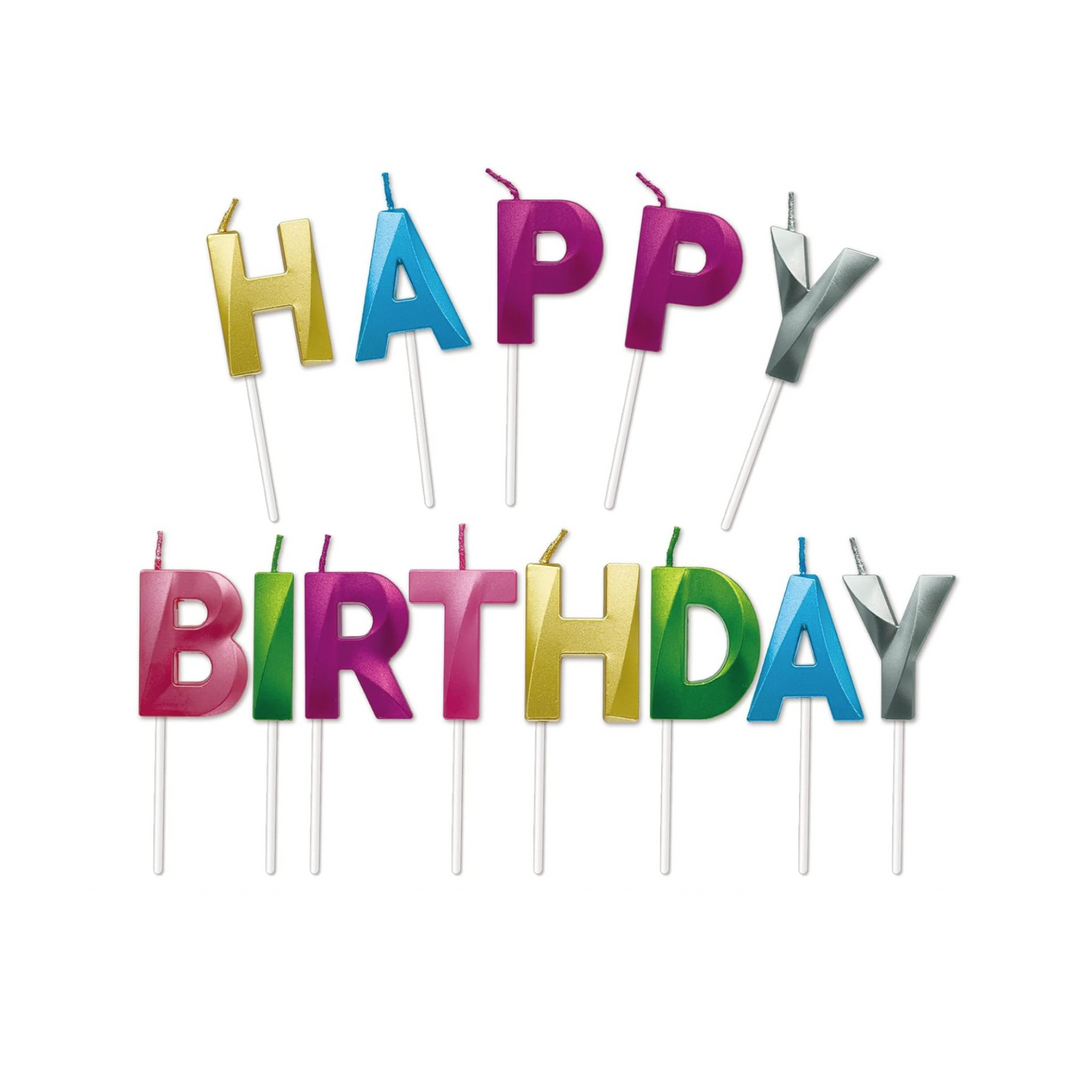 Multicolor Happy Birthday Candle