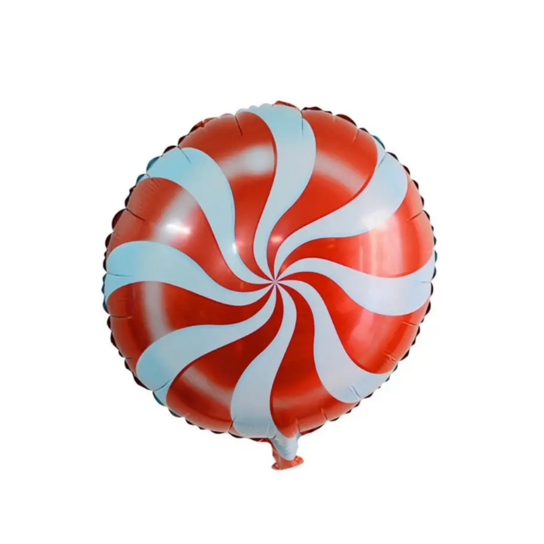 Red and White Peppermint Christmas Party Balloons, 1ct