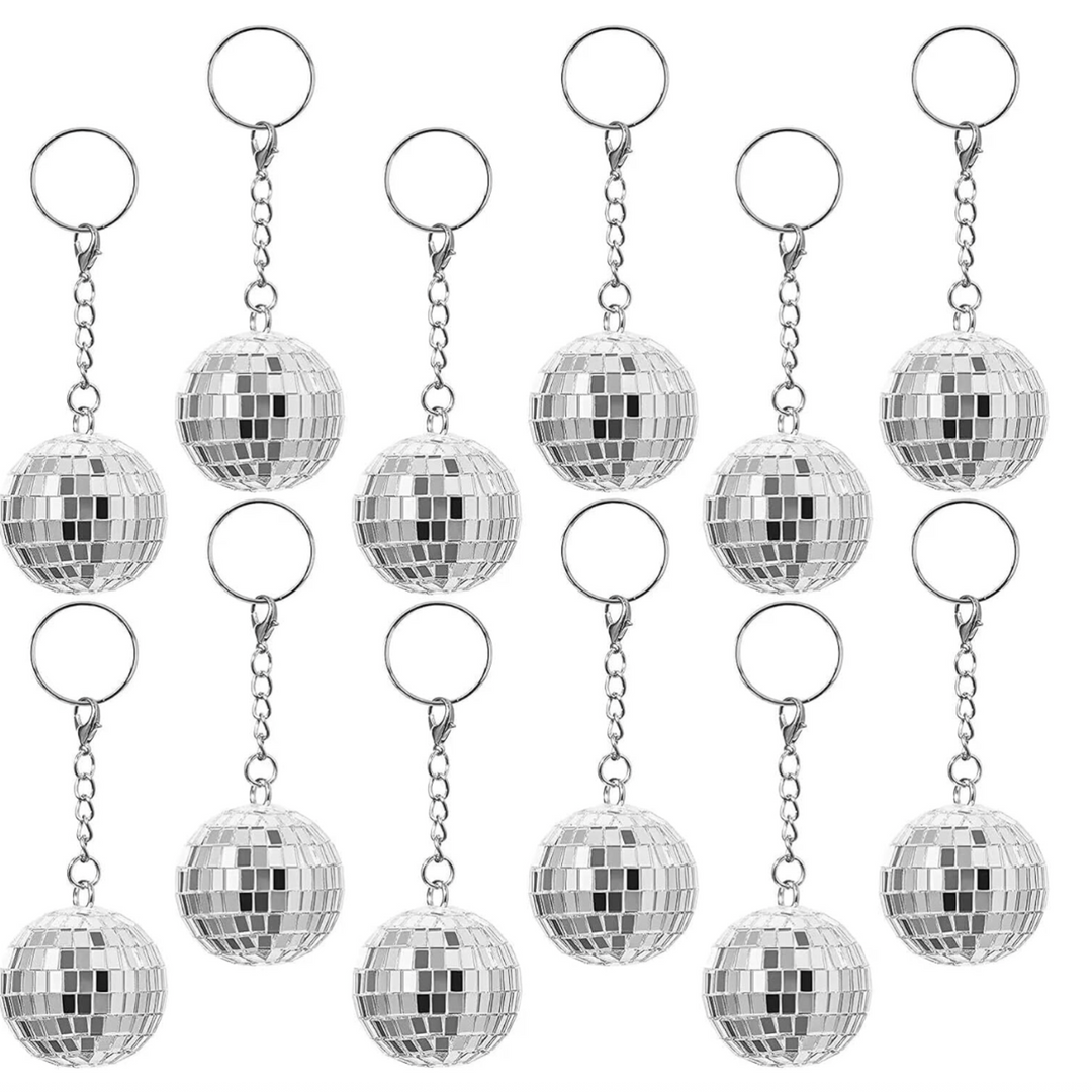 Disco Ball Keychains -12 ct