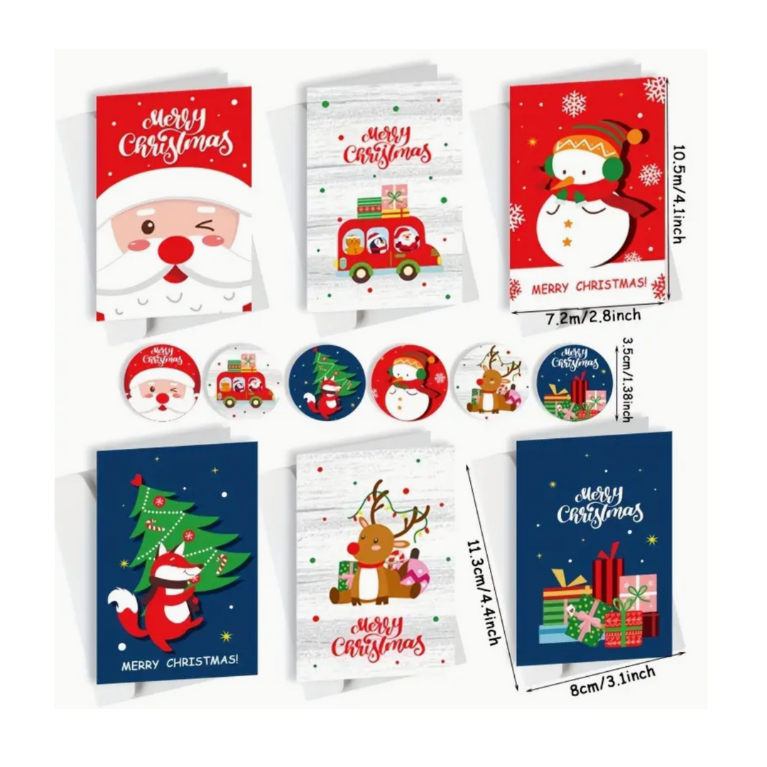 12ct Mini Christmas Greeting Gift Card