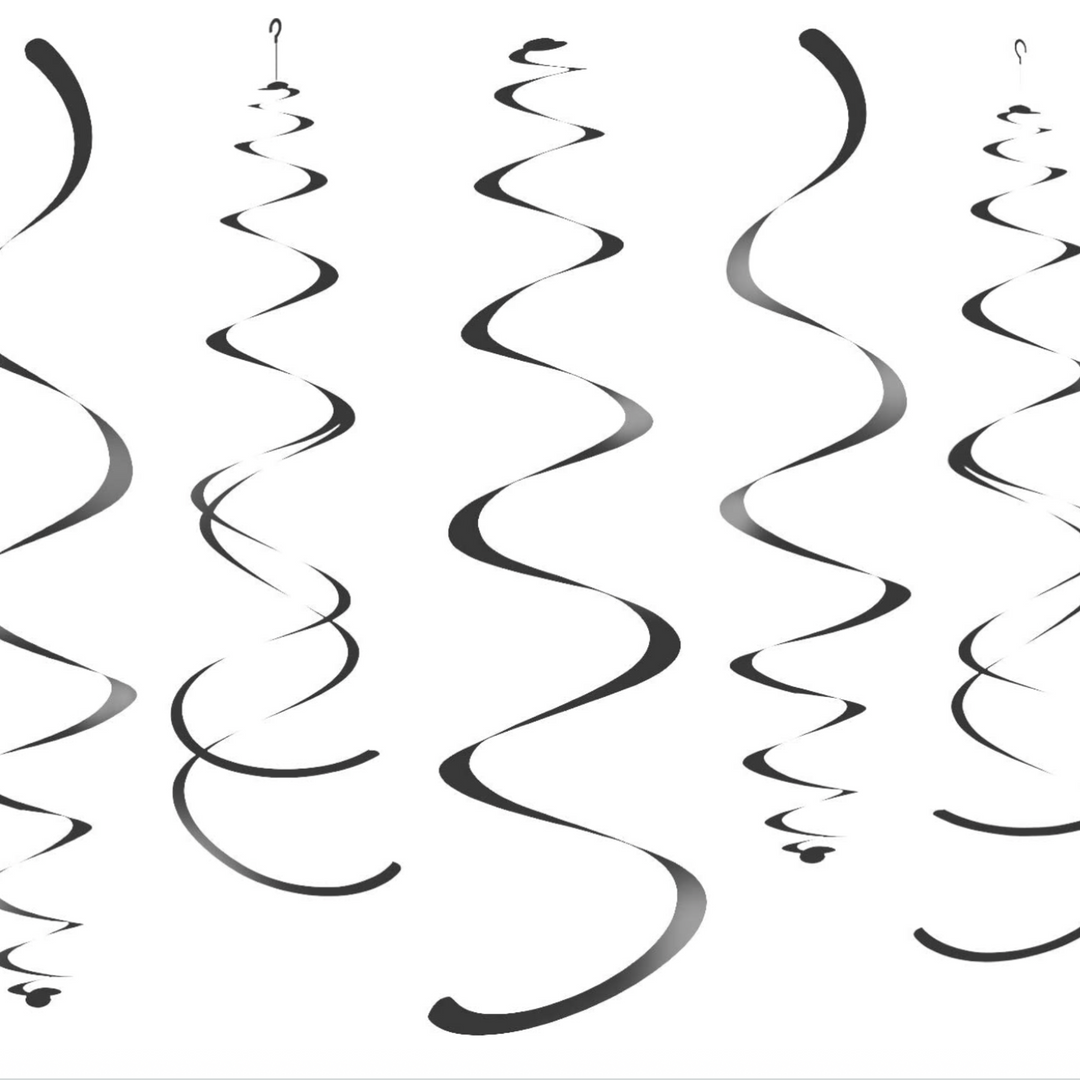 Black Party Hanging Swirl Decorations for Celling