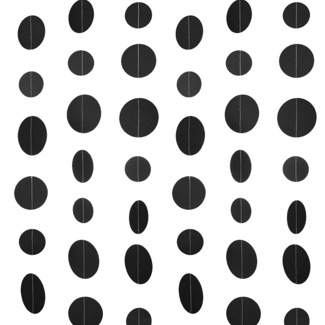 Black Paper Garland Circle Dot Party Back Drop