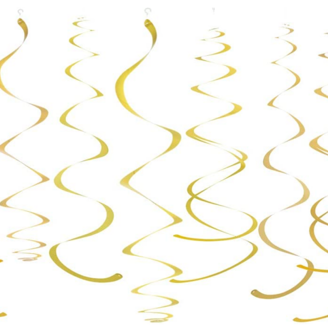 Gold Party Hanging Swirl Decorations for Celling