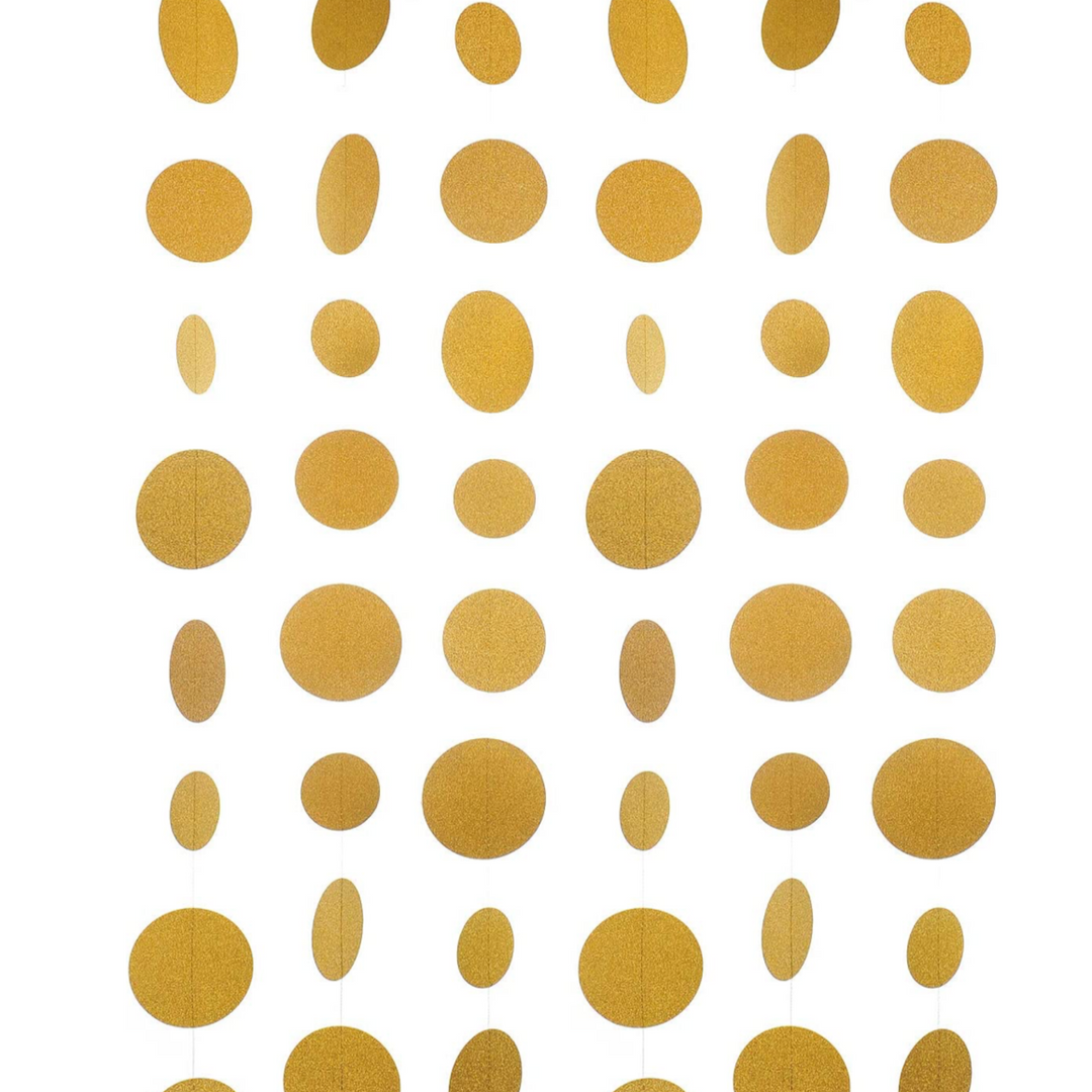 Gold Paper Garland Circle Dot Party Back Drop