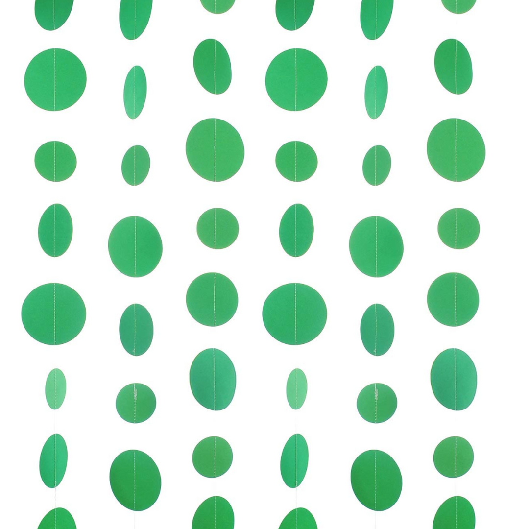 Green Decorations Paper Garland Circle Dot Party Back Drop