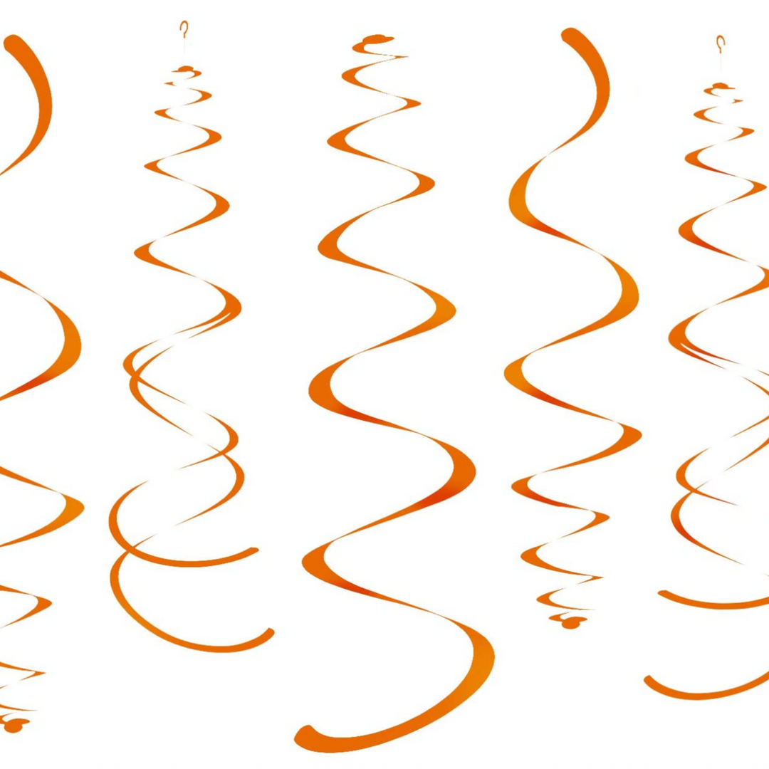 Orange Party Hanging Swirl Decorations for Celling
