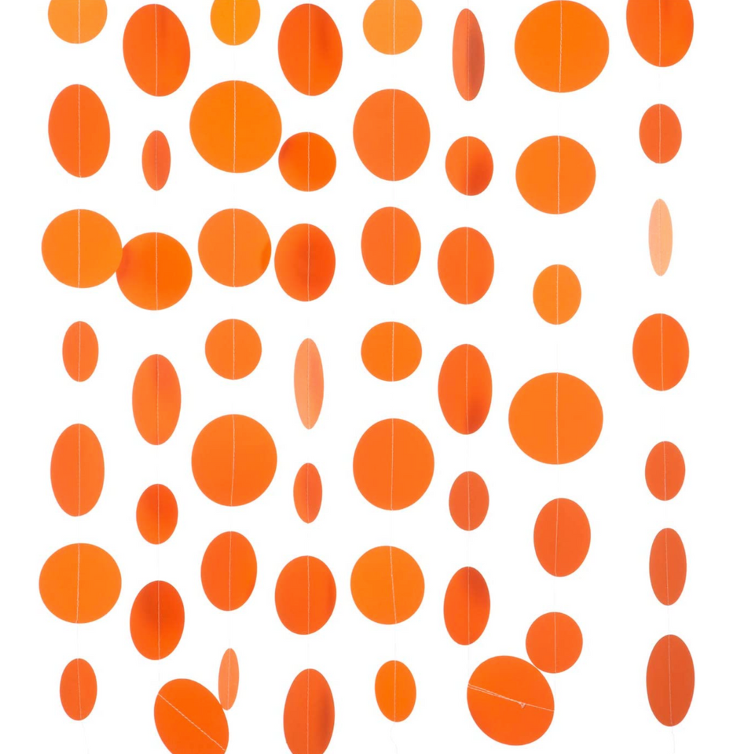 Orange Decorations Paper Garland Circle Dot Party Back Drop