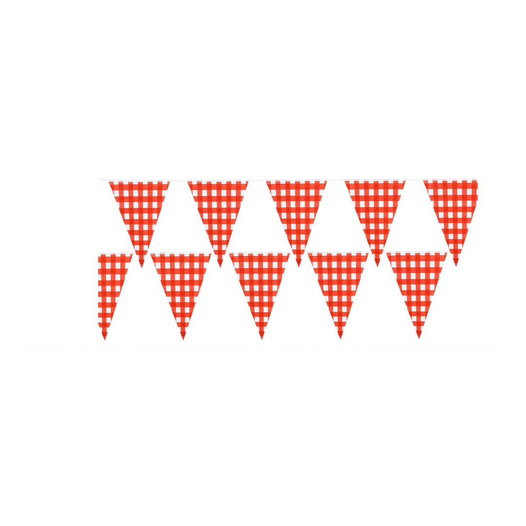 Red Gingham Flag Banner , 6ft