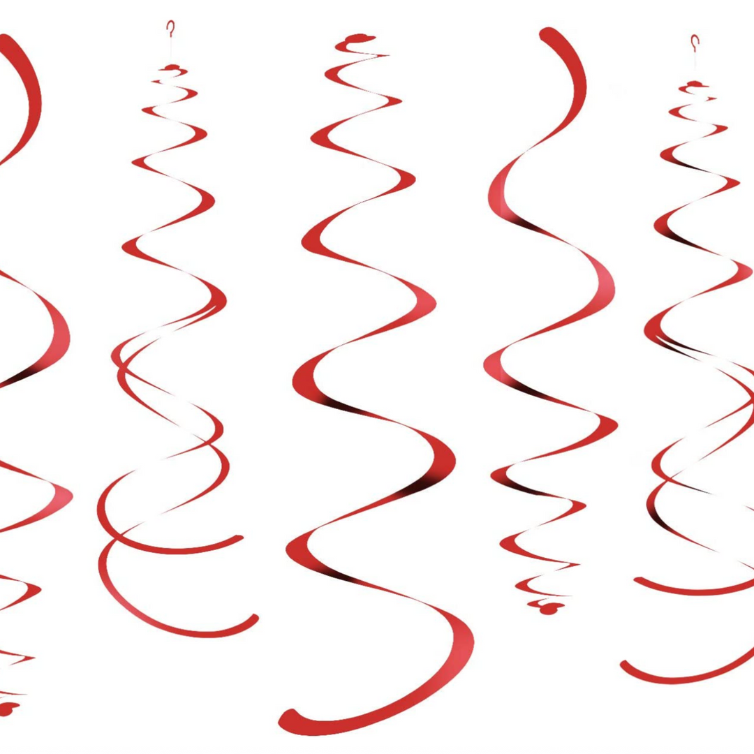 Red Party Hanging Swirl Decorations for Celling