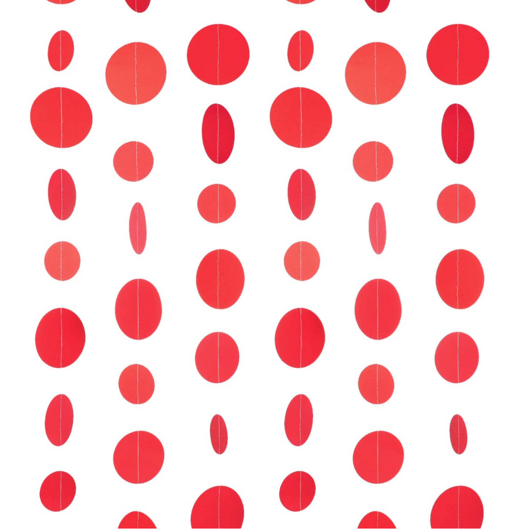 Red Decorations Paper Garland Circle Dot Party Back Drop