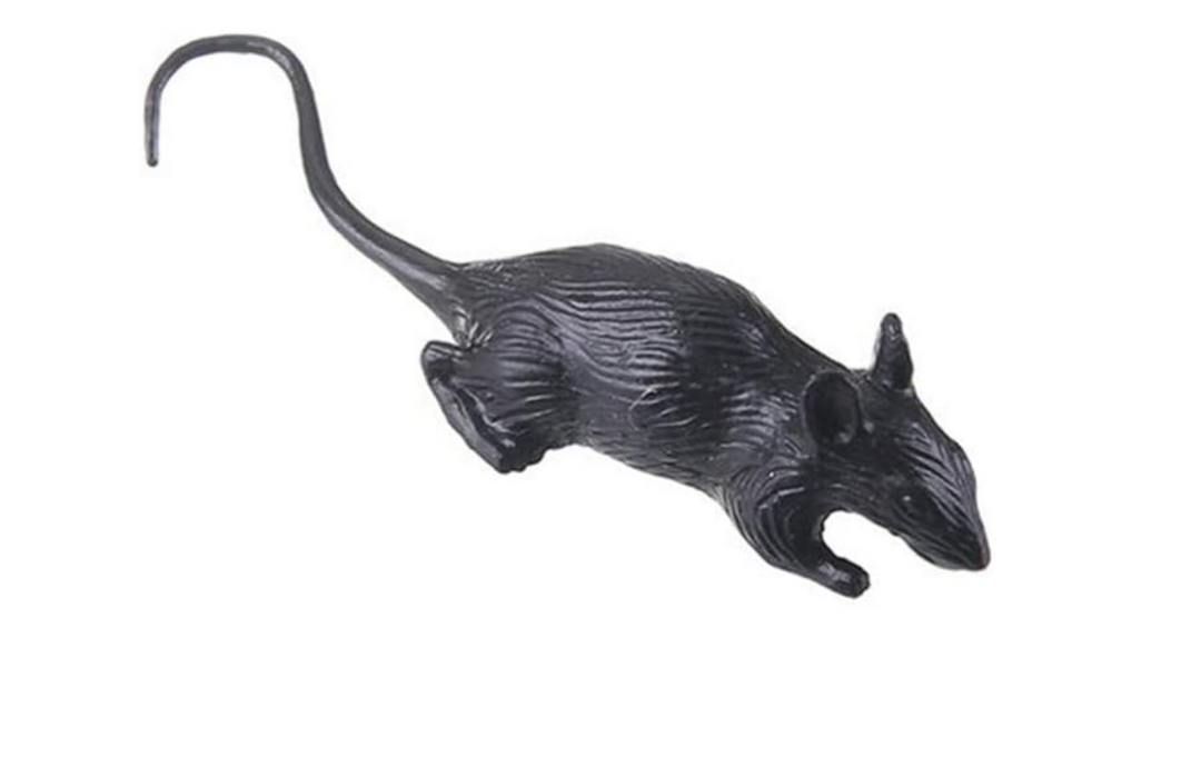 Black Realistic Plastic Fake Mouse -1 ct