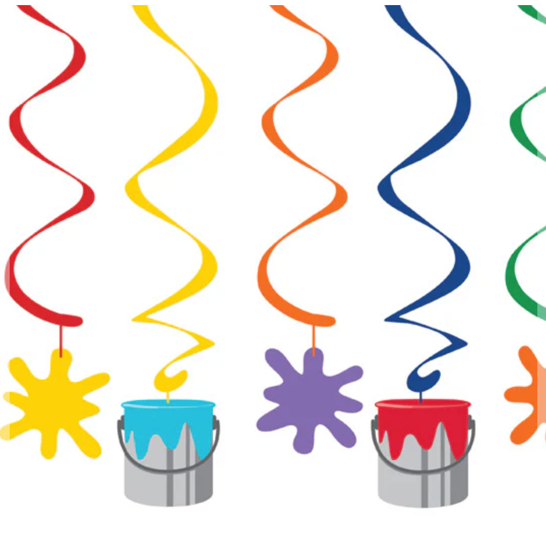 Art Theme Party Decoration Swirl Dangles 5.ct