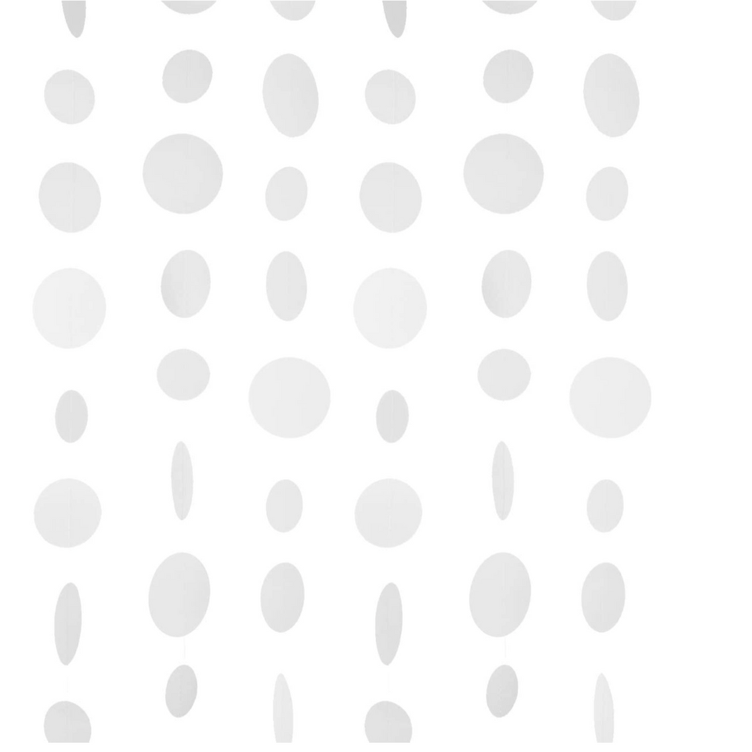 White Decorations Paper Garland Circle Dot Party Back Drop