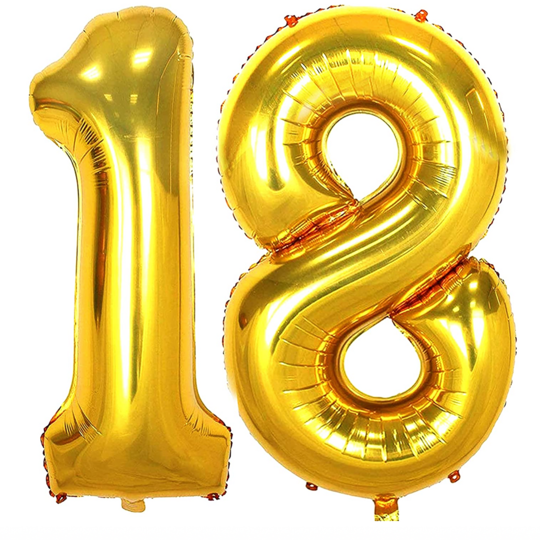 Large Number 18th Birthday Foil Balloons