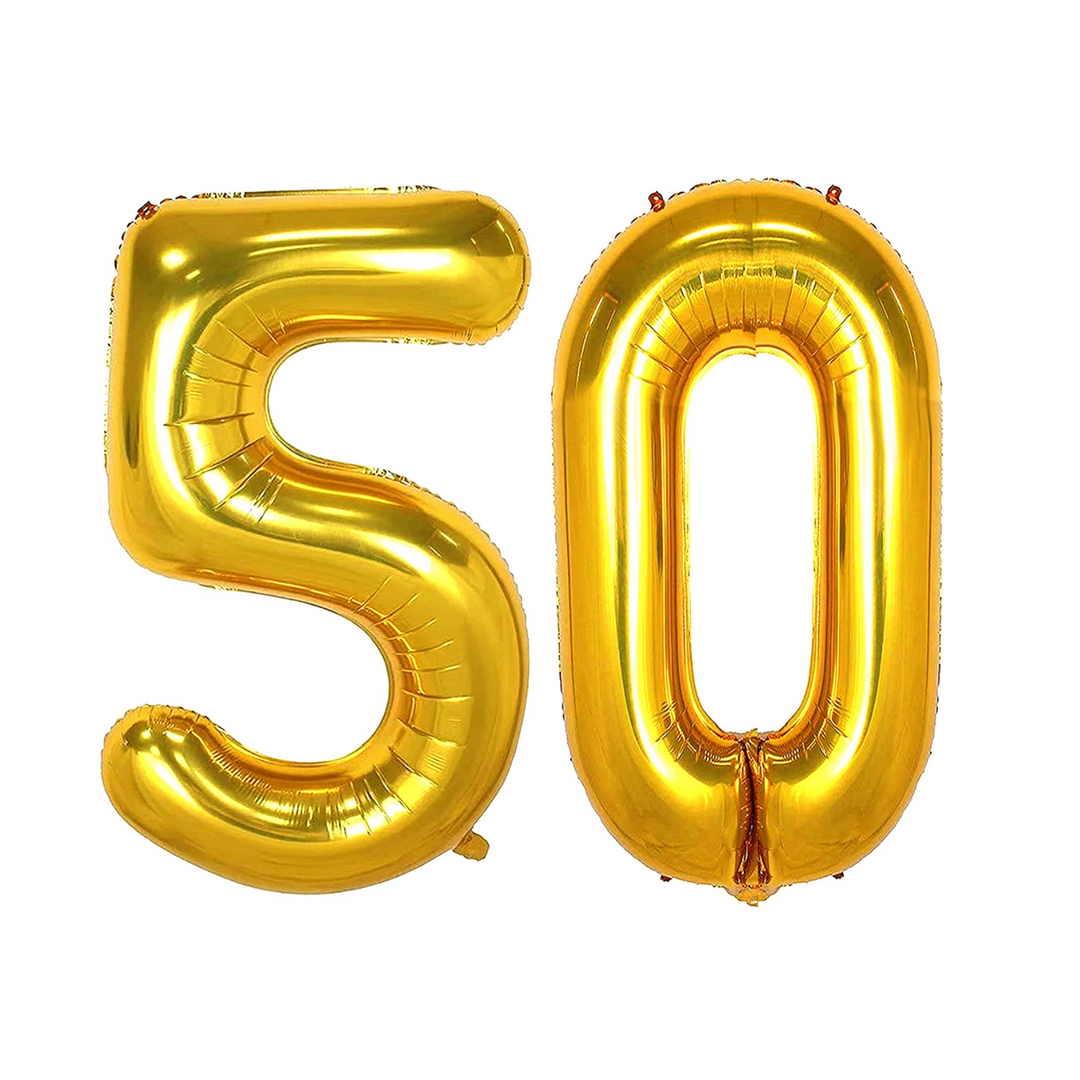 Large Number 50th Birthday Foil Balloons