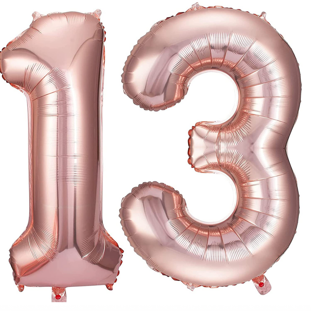 Rose Gold 40" Number 13 Foil Balloons