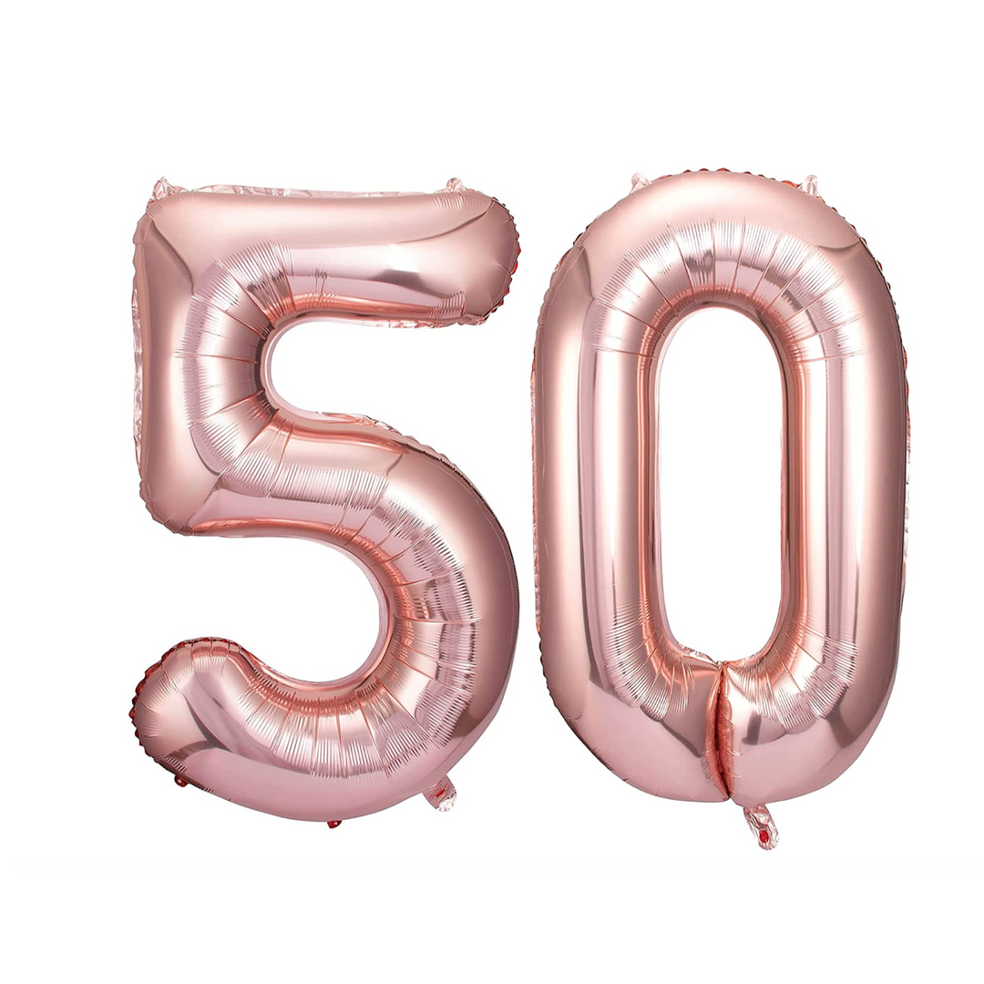 Rose Gold 40" Number 50th Birthday Foil Balloons