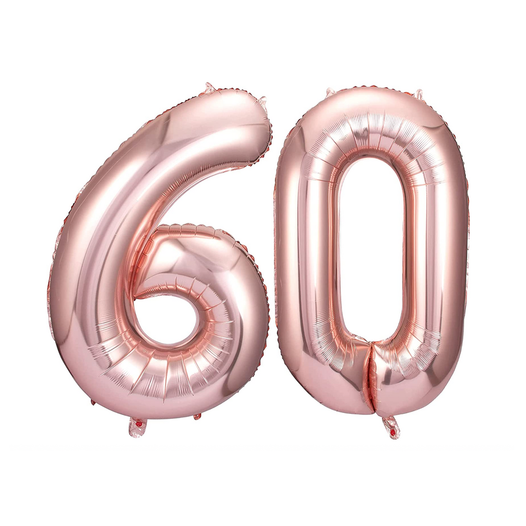 Rose Gold 40" Number 60 Foil Balloons