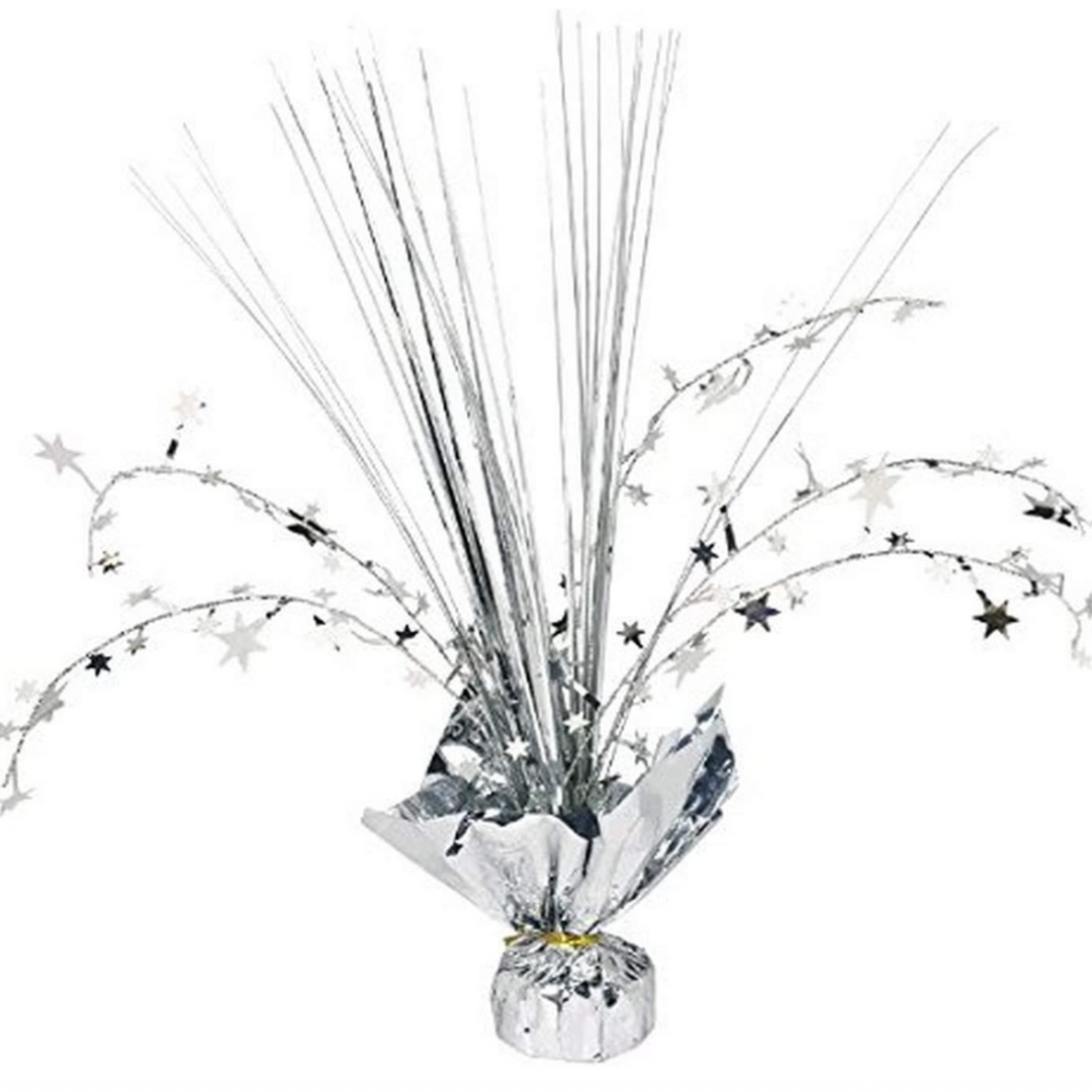 Silver Spray with Stars Table Centerpiece