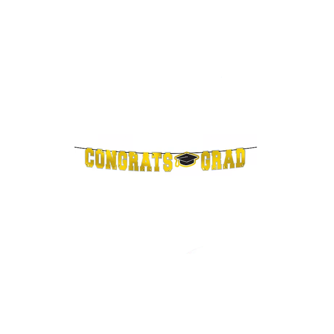Gold Congrats Grad Letter Banner