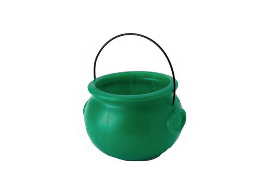 Green Plastic Cauldron, 1ct
