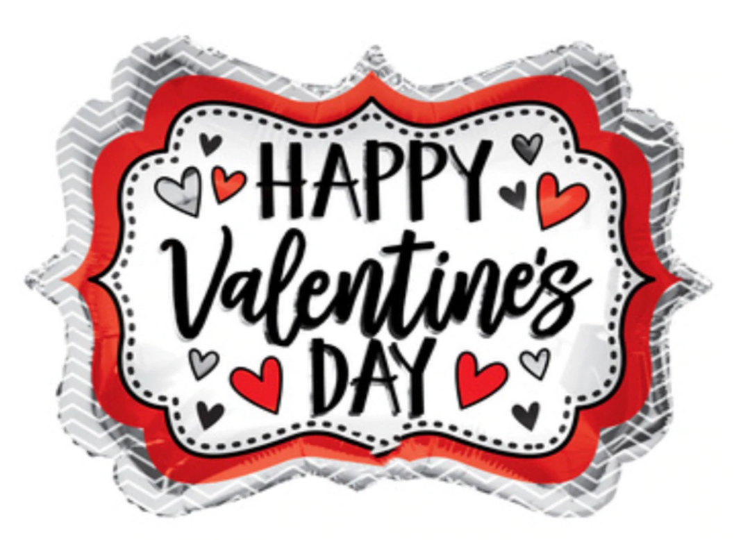 Metallic Happy Valentine’s Day with printed Hearts Balloon