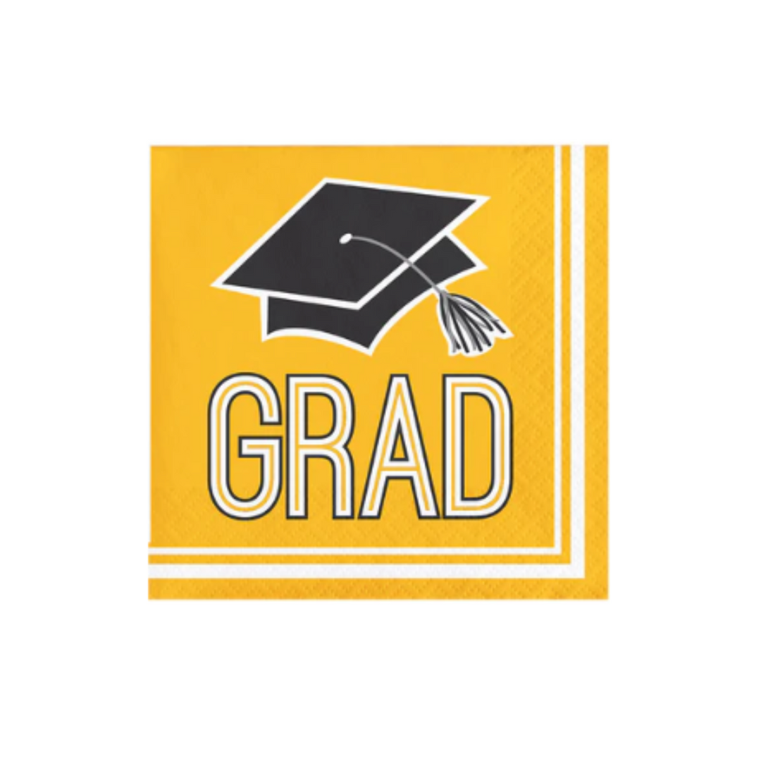 Yellow Graduation Lunch Napkins