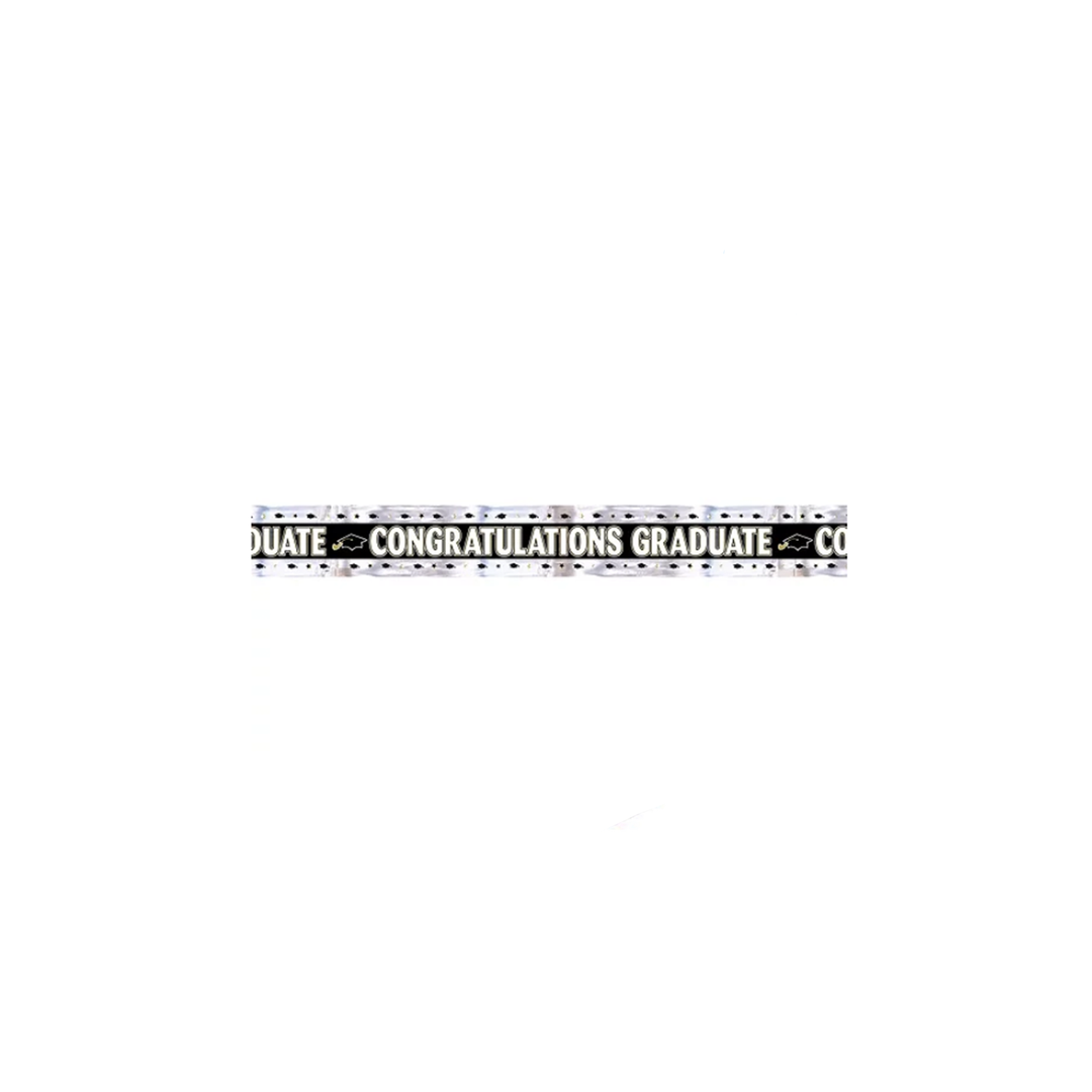 Black, Gold & Silver Foil Graduation Banner