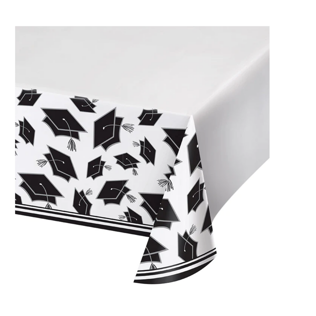 White Graduation Table Cover- 1 Count