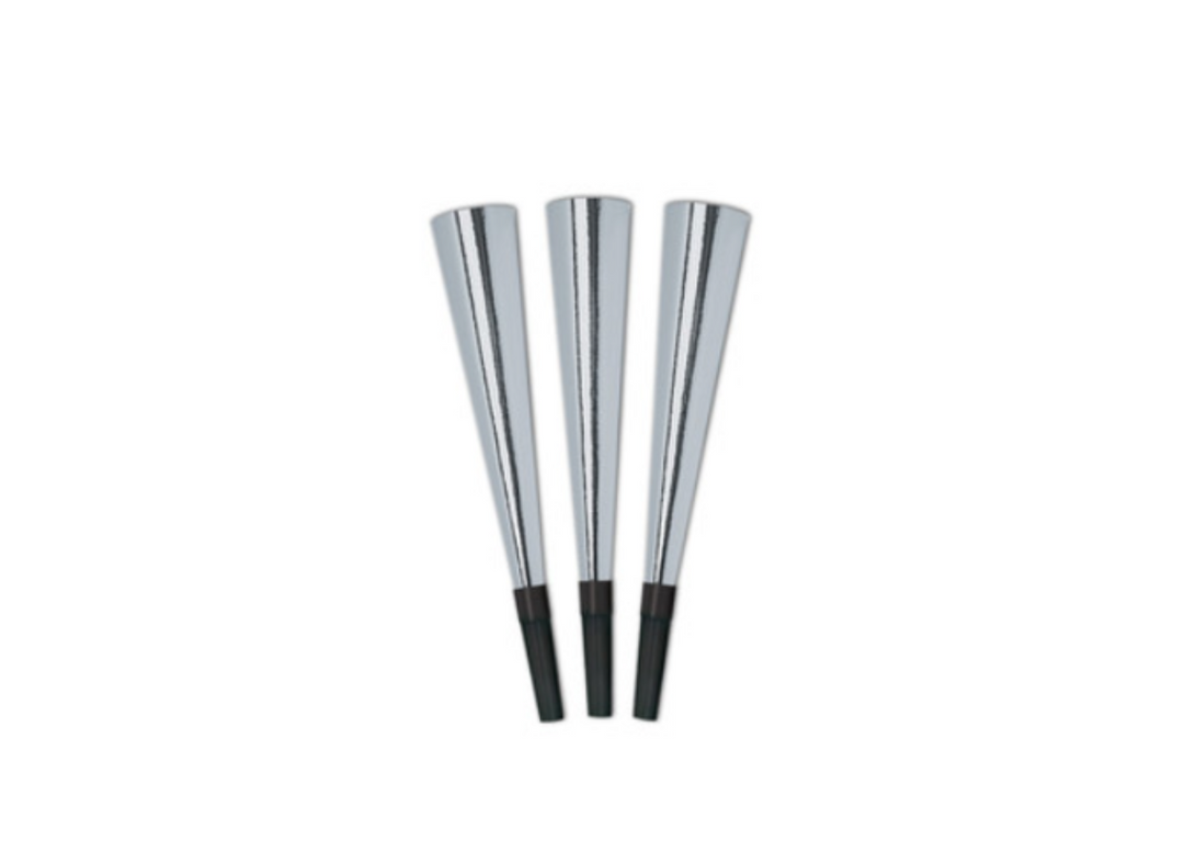 Silver New Years Horns - 10 Pc