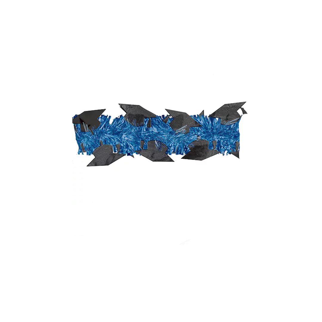 9ft, Blue Graduation Tinsel Garland