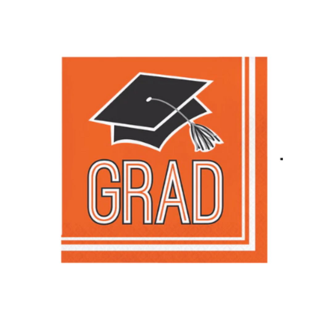 Orange Graduation Lunch Napkins