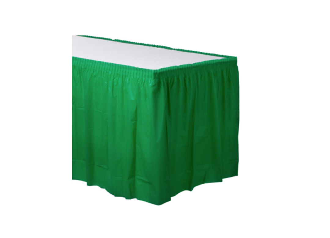 Green Plastic Table Skirt