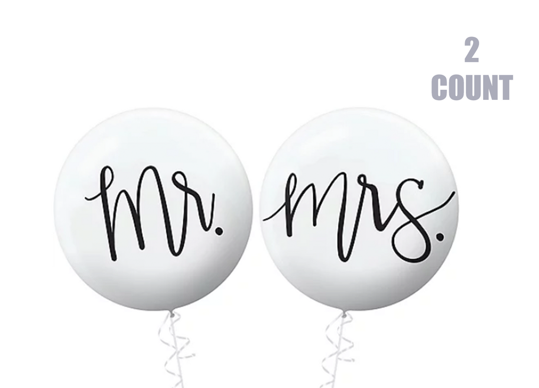 24" Mr. and Mrs. Wedding Latex Balloons