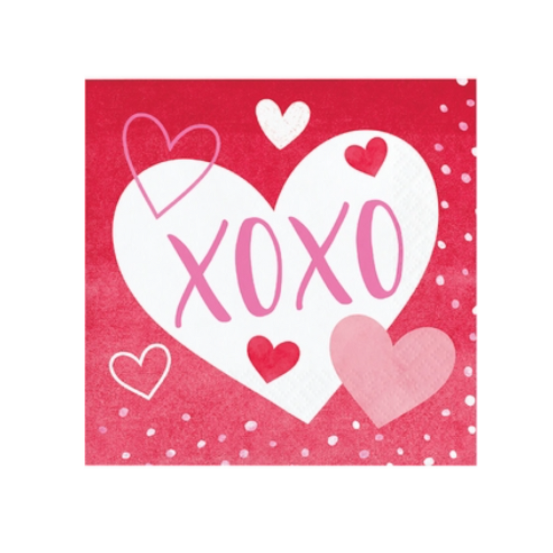 Valentine's Day Beverage Napkins - 16 ct