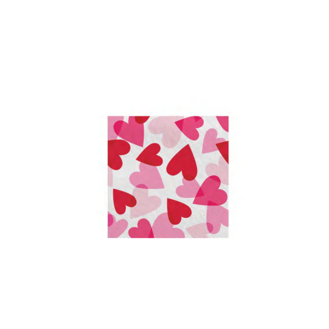 Lovely Heart Party Paper Beverage Napkins - 40ct