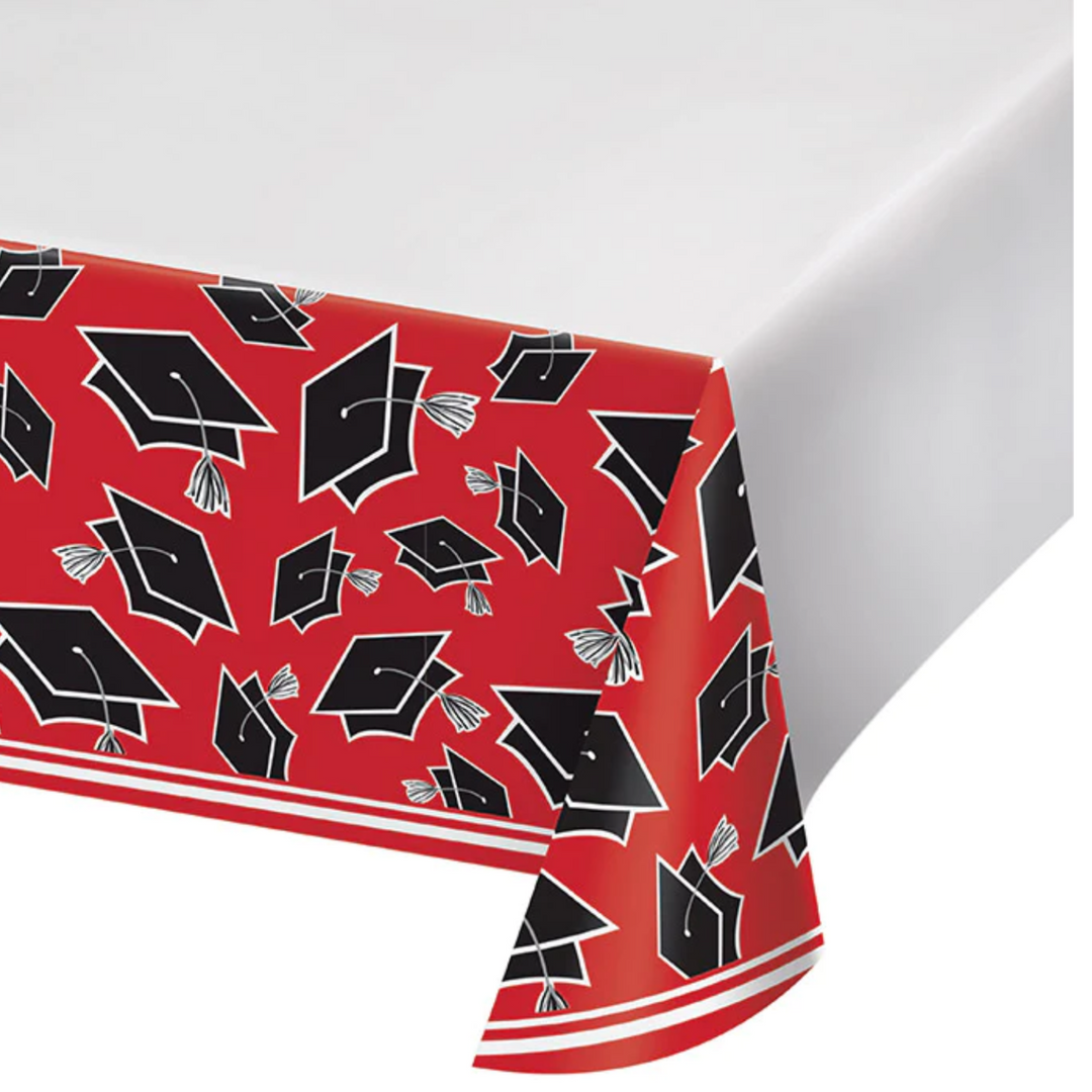 Red Graduation Table Cover- 1 Count