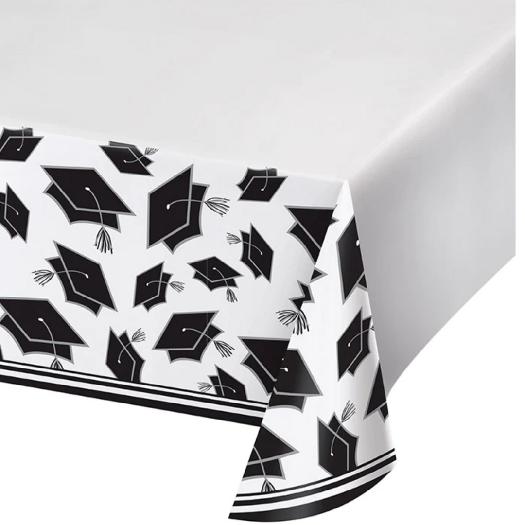 White Graduation Table Cover- 1 Count