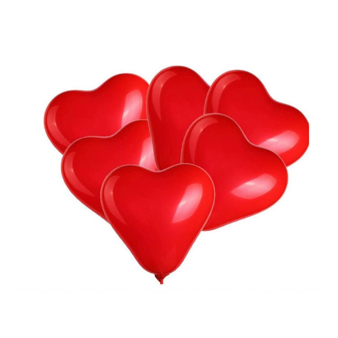Red heart Latex Balloons- 6ct