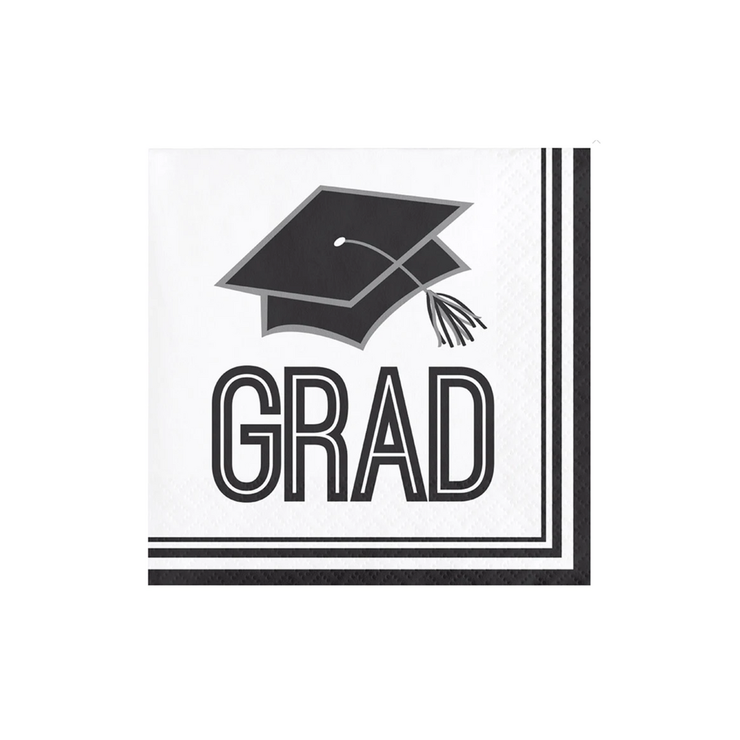 White Graduation Dessert Napkins