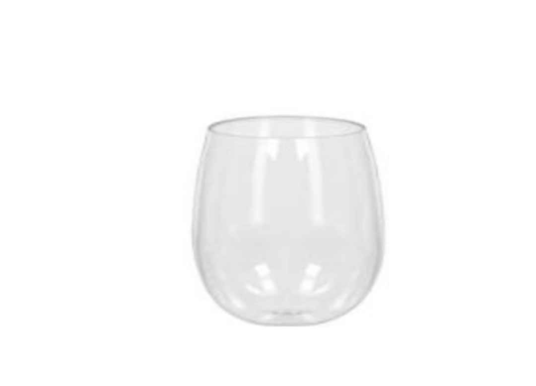 Clear Plastic Stemless Wine Glasses, 12oz, 20ct
